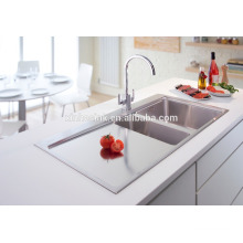 Inset Stainless Steel Topmount Handmade Kitchen Sink with Drainer